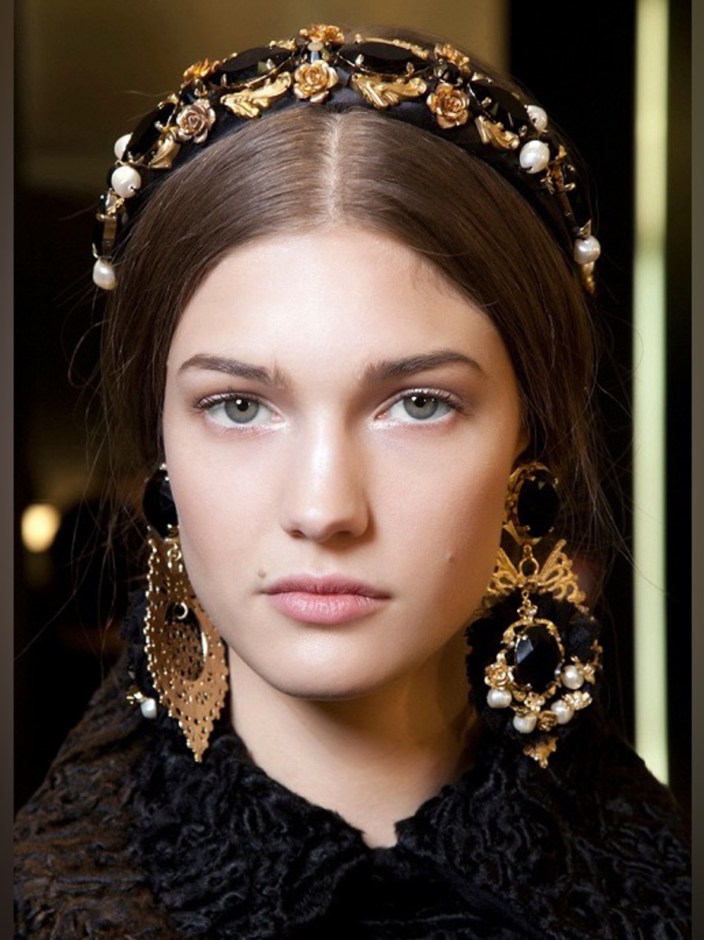 DOLCE & GABBANA Pearl Rose Embellished Headband - Picture 4 of 16